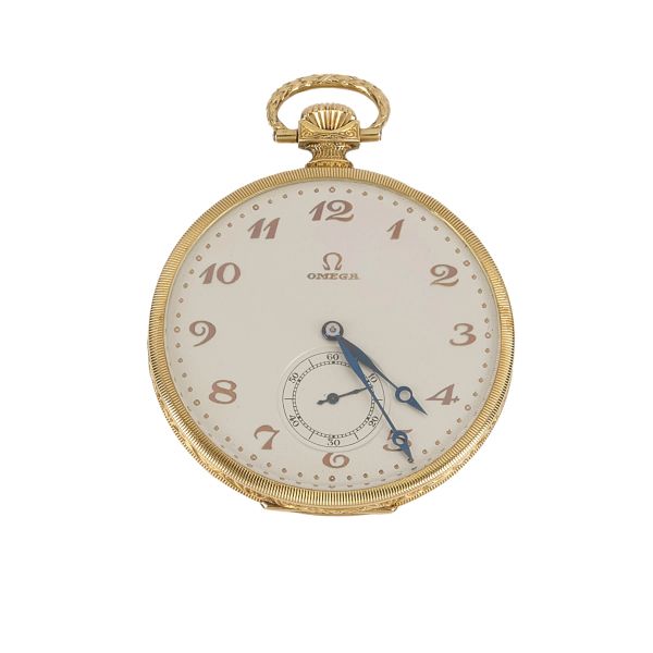 



LOT COMPOSED BY AN OMEGA YELLOW GOLD POCKET WATCH WITH CHAIN AND STERLING AND A SMALL YELLOW GOLD POCKET WATCH