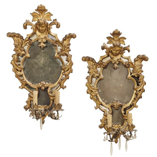 A PAIR OF CENTRAL ITALY MIRRORS, 18TH CENTURY