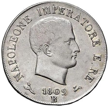 NAPOLEONE I IMPERATORE E RE D'ITALIA (1805 - 1814), SCUDO DA 5 LIRE 1809