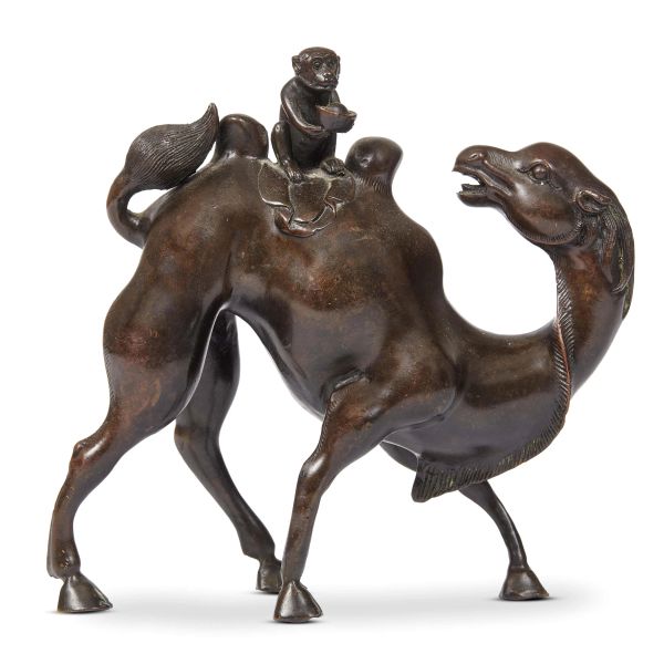 A BRONZE CAMEL WITH MONKEY, CHINA, QING DYNASTY, 19TH CENTURY