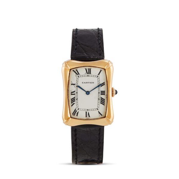 CARTIER PARIS BAMBOO COUSSIN JUMBO YELLOW GOLD WRISTWATCH, 70's