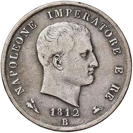 NAPOLEONE I IMPERATORE E RE D&rsquo;ITALIA (1805 - 1814), SCUDO DA 5 LIRE 1812