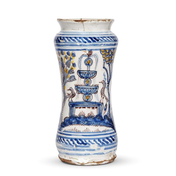 A PHARMACY JAR (ALBARELLO), LATERZA, SECOND HALF 18TH CENTURY