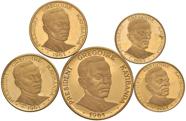 RWANDA. CINQUE MONETE D&rsquo;ORO 1961