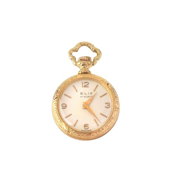 ELIX SMALL POCKET WATCH IN VERMEIL SILVER WITH ENAMEL