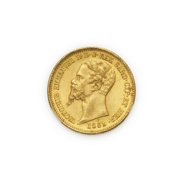 Vittorio Emanuele II re di Sardegna (1849-1861) – 20 Lire 1851 – Zecca: Genova
