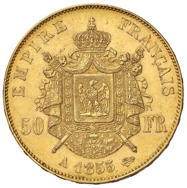 FRANCIA. NAPOLEONE III (1852-1870) 50 FRANCHI 1855 A