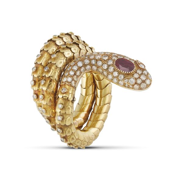 CODOGNATO SNAKE BRACELET IN 18KT YELLOW GOLD