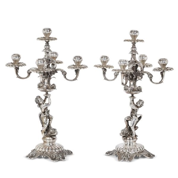 A PAIR OF MILANESE CANDELABRA, 20TH CENTURY