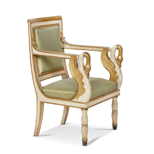 A CENTRAL ITALY ARMCHAIR, 19TH CENTURY