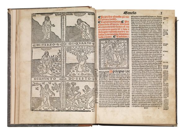 (Bibbia - Illustrati 500) BIBBIA - Alberto da Castello. Biblia cum Concordantiis Veteris et Novi testamenti. (Venetiis, Lucamantonium de Giunta, V Calendas Junii 1511).