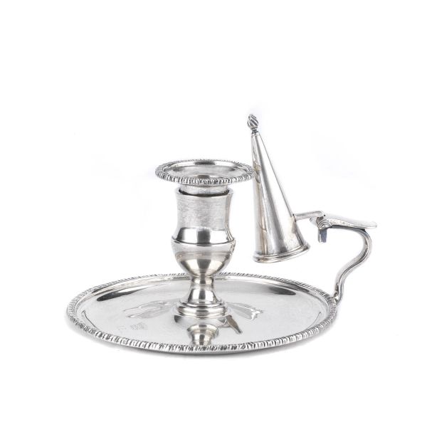 A SILVER CANDLE HOLDER, LONDON, 1900