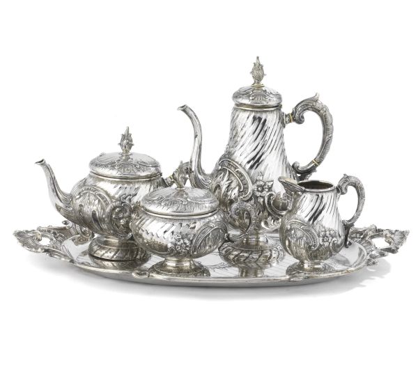 A COFFEE AND TEA SILVER SERVICE, GERMANY, 20TH CENTURY