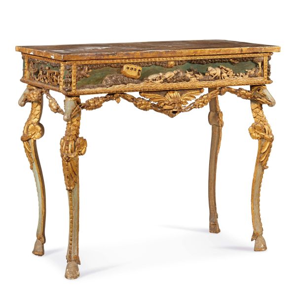 CONSOLE E COPPIA DI ANGOLIERE, ROMA, FINE SECOLO XVIII