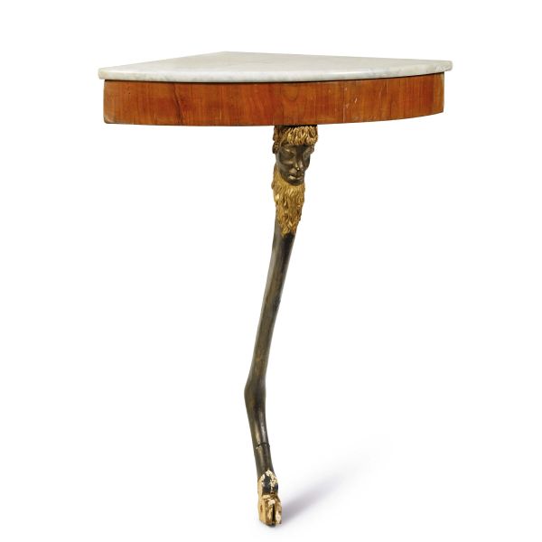 



A PAIR OF TUSCAN CORNER CONSOLES, 19TH CENTURY