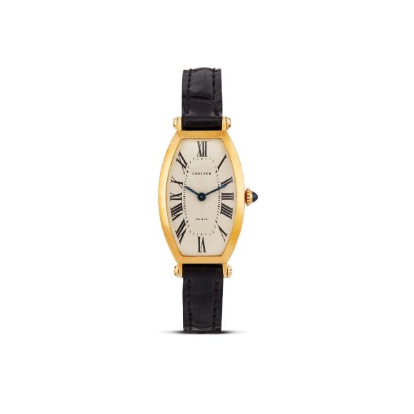 CARTIER PARIS TONNEAU LADY YELLOW GOLD WRISTWATCH
