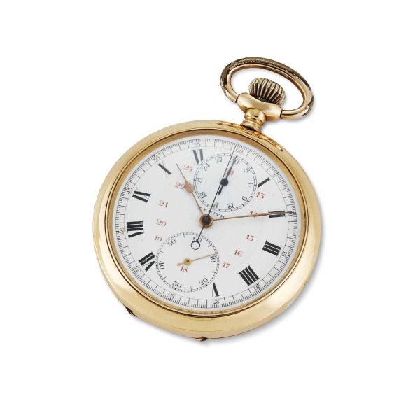 Zenith - ZENITH YELLOW GOLD MONOPUSHER CHRONOGRAPH POCKET WATCH N. 24653XX