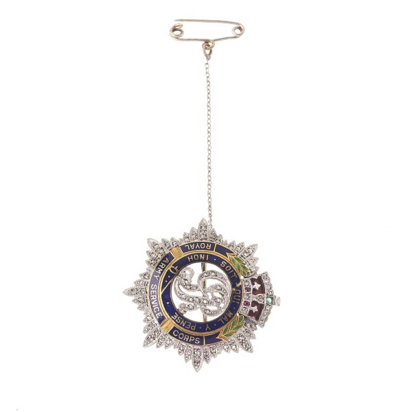 



&quot;ROYAL ARMY SERVICE CORPS&quot; REGIMENTAL BROOCH IN GOLD AND PLATINUM