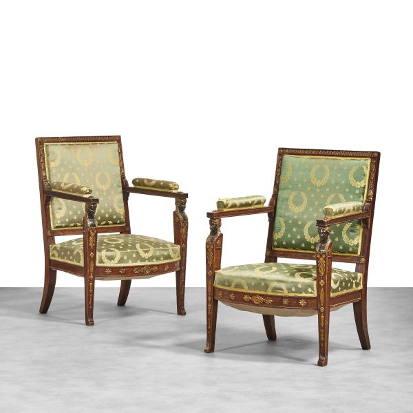 A PAIR OF ARMCHAIRS, TUSCANY, FIRST QUARTER 19TH CENTURY