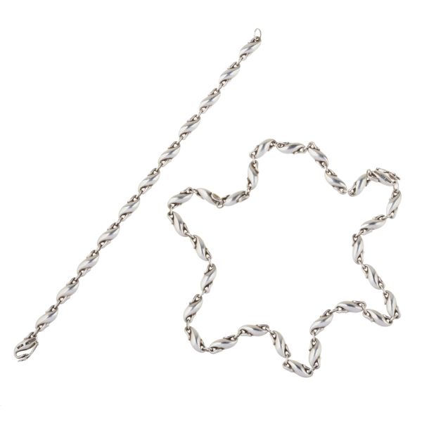 Tiffany &amp; co - TIFFANY & CO. BY ELSA PERETTI NECKLACE AND BRACELET IN SILVER