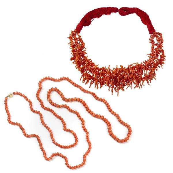 



TWO LONG CORAL NECKLACES