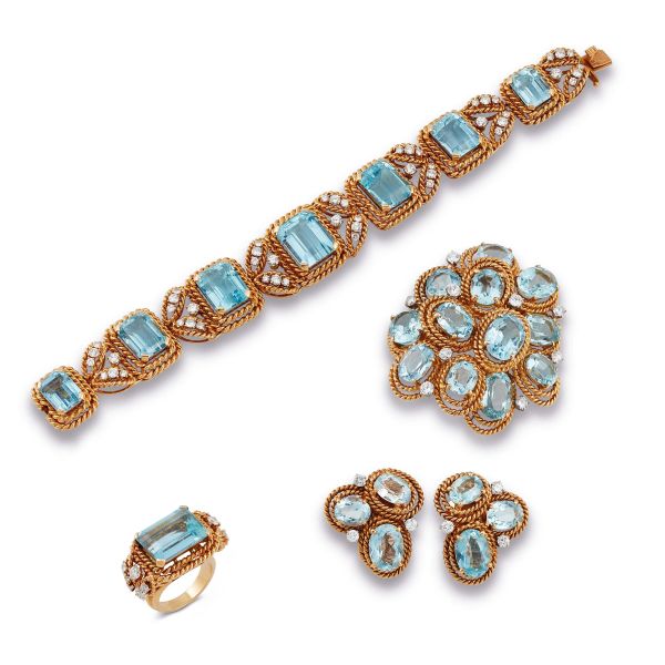 Van Cleef &amp; Arpels - 



VAN CLEEF &amp; ARPELS PARURE CON ACQUEMARINE E DIAMANTI