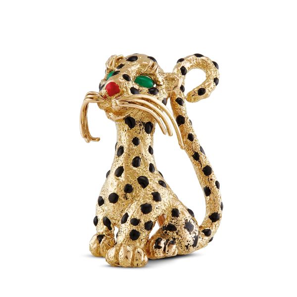 



VAN CLEEF &amp; ARPELS LEOPARD-SHAPED BEROOCH IN 18KT YELLOW GOLD