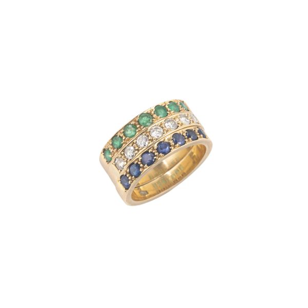 THREE BAND RING IN 18KT YELLOW GOLD