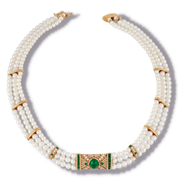 



GIROCOLLO CON SMERALDI DIAMANTI E PERLE