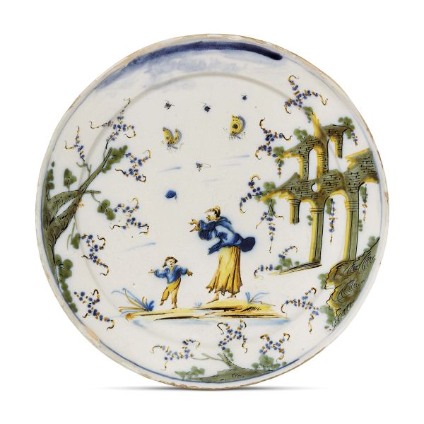 



A LARGE GUIDOBONO-FERRO DISH, SAVONA, 18TH CENTURY