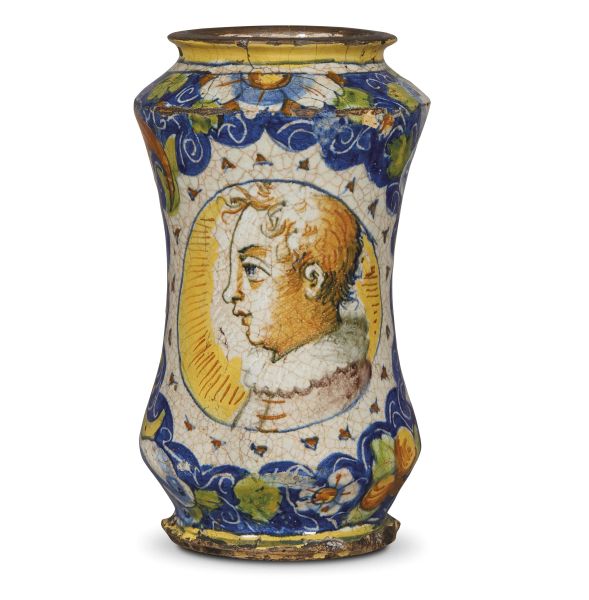 A VENETIAN PHARMACY JUG (ALBARELLO), MID 16TH CENTURY