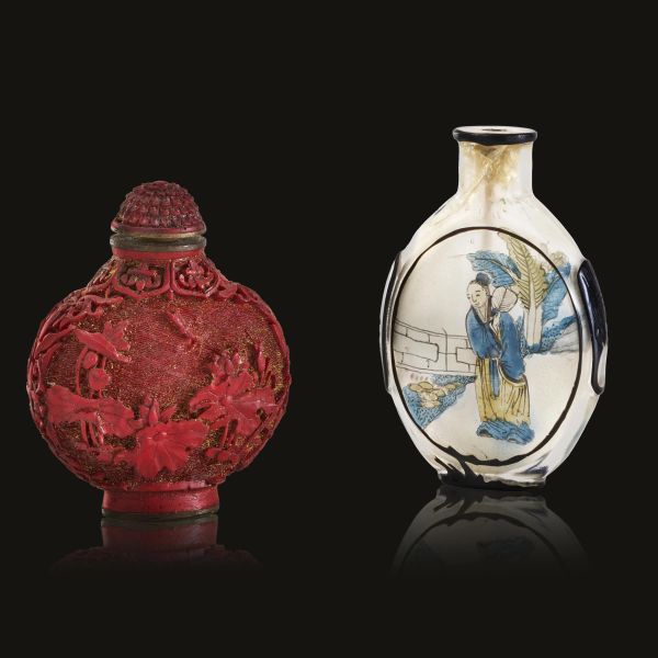 



TWO SNUFF BOTTLES, CHINA, QING DYNASTY, 19TH CENTURY