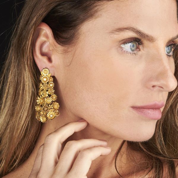 BULGARI PAIO DI ORECCHINI FLOREALI PENDENTI