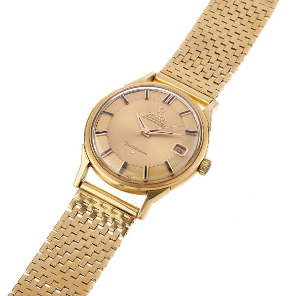 Omega - OMEGA CONSTELLATION "PIE PAN" REF. 168005/6 YELLOW GOLD WRISTWATCH