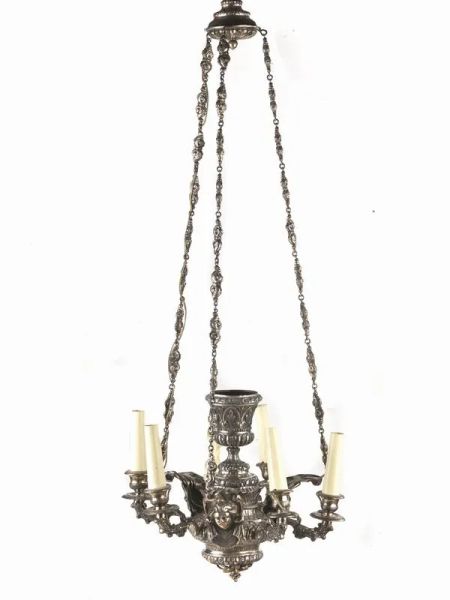 LAMPADA VOTIVA, NAPOLI, 1860 CIRCA, ARGENTIERE ANTONIO ABBATE