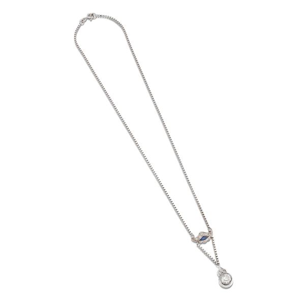 COLLANA CON DIAMANTI E ZAFFIRO