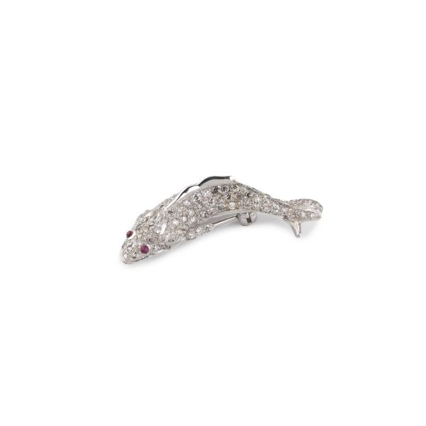 



SMALL DIAMOND FISH BROOCH IN 18KT WHITE GOLD