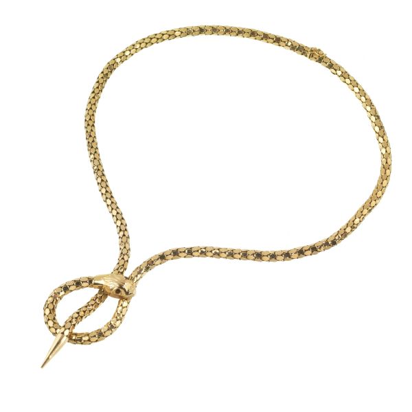 SNAKE-SHAPED NECKLACE IN 18KT YELLOW GOLD