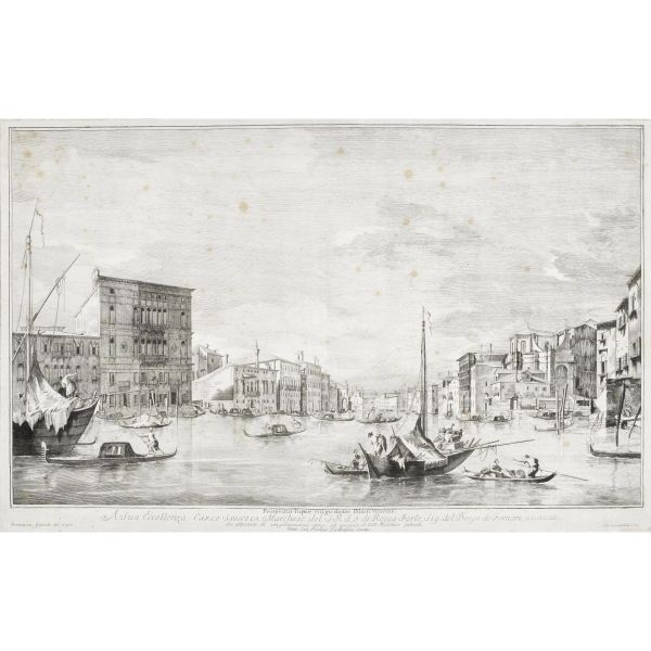 Guardi, Francesco. Prospectus Ripae vulgo dictae Blasii Venetiis. Circa 1770-80.