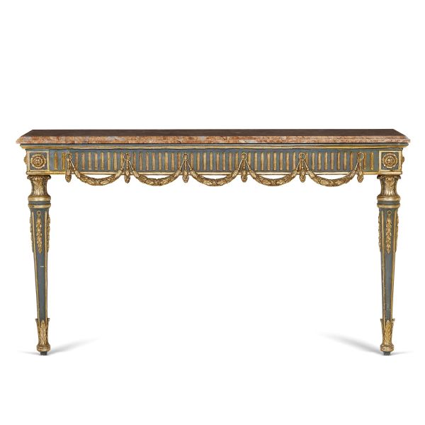 A NORTH ITALIAN WALL CONSOLE TABLE, LATE 18TH CENTURY