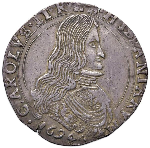 MILANO. CARLO II (1676-1700) MEZZO FILIPPO 1694