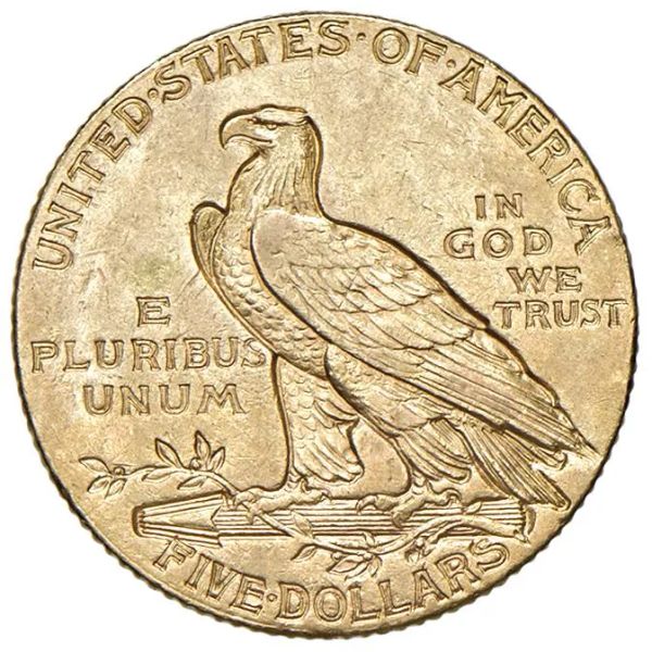 STATI UNITI. 5 DOLLARI 1908 INDIAN HEAD. ZECCA SAN FRANCISCO