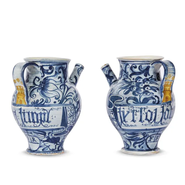 A PAIR OF SPOUTED PHARMACY JARS, VENICE, SECOND HALF 16TH CENTURY