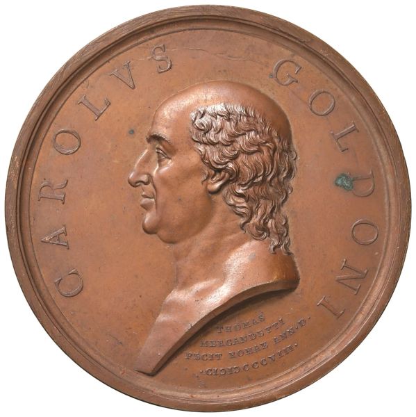 CARLO GOLDONI (1707-1793) MEDAGLIA 1808 opus Mercandetti