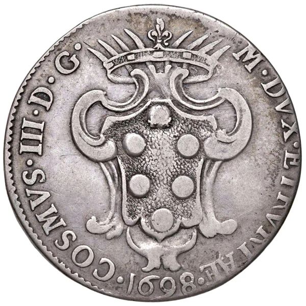 LIVORNO. COSIMO III DE&rsquo; MEDICI (1670-1723) PEZZA DELLA ROSA 1698