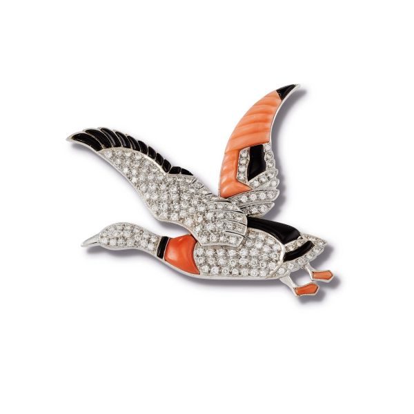 



DUCK-SHAPED BROOCH IN 18KT WHITE GOLD