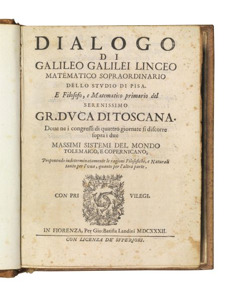      (Astronomia)   GALILEI, Galileo.   Dialogo di Galileo Galilei Linceo matematico sopraordinario  [..]