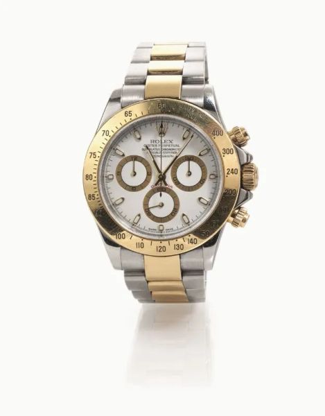  Orologio da polso Rolex Oyster Perpetual Superlative Chronometer Officially Certified Cosmograph Daytona, Ref. 116523, seriale F168407, in acciaio e oro, con scatola e garanzia                                                 