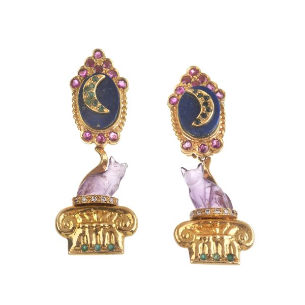 MORONI DROP EARRINGS IN 18KT YELLOW GOLD