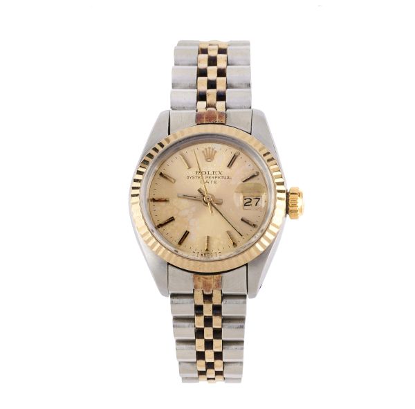 Rolex - ROLEX DATE LADY REF. 6917 N. 64200XX GOLD AND STAINLESS STEEL WRISTWATCH, 1980